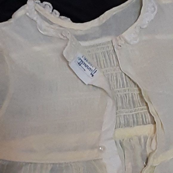 Vintage exquisite Nanette Originals pale yellow embroidered smocked dress sz 1 - Picture 3 of 6